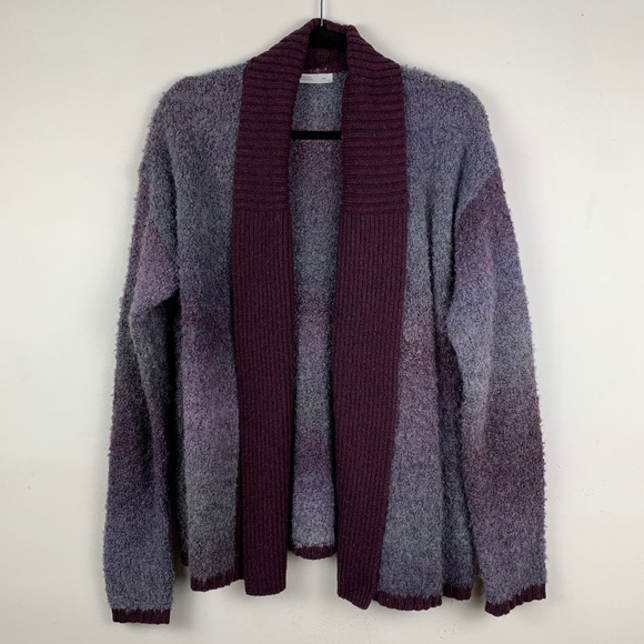 Woolrich Sweaters - Woolrich Open Wool Blend Cardigan Purple Medium